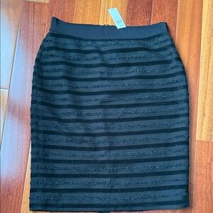 Elegant Black Striped Skirt